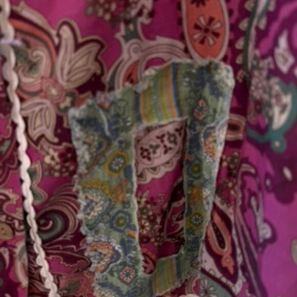 BLUE VELVET PAISLEY PATCHWORK OVERSIZED SHACKET - Picture 8 of 11